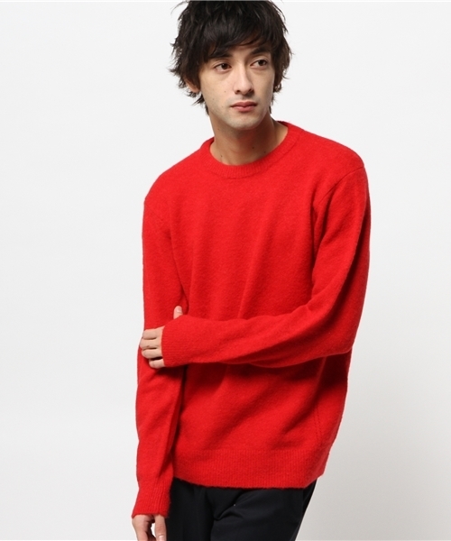 SEVENDAYS=SUNDAY(セブンデイズサンデイ)の「ウール混ストレッチ 長袖プルオーバー(ニット/セーター・メンズ・オフホワイト/グレー/レッド/ネイビー・LARGE/MEDIUM/SMALL)」の4枚目の写真