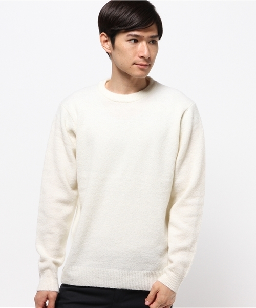 SEVENDAYS=SUNDAY(セブンデイズサンデイ)の「ウール混ストレッチ 長袖プルオーバー(ニット/セーター・メンズ・オフホワイト/グレー/レッド/ネイビー・LARGE/MEDIUM/SMALL)」の2枚目の写真