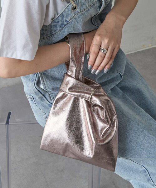 CIAOPANIC TYPY（チャオパニックティピー）の「■カラビナ付きメタルクラッシュBAG（トートバッグ・レディース・シルバー/ブラック/ブロンズ/ピンク/ゴールド・ONE SIZE）」の21枚目の写真