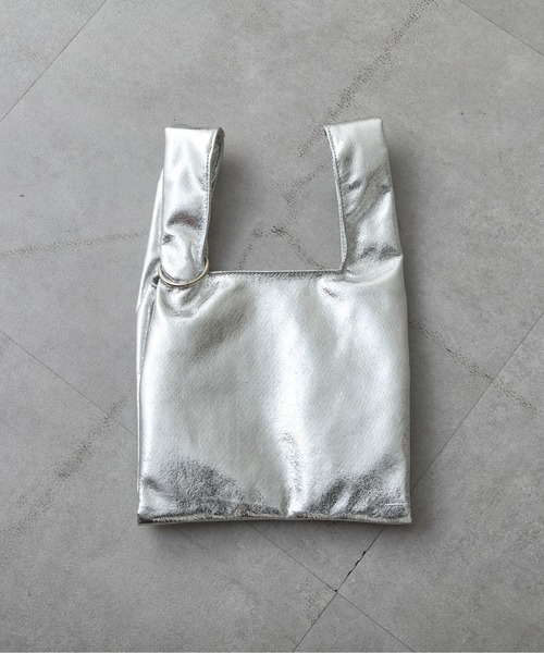 CIAOPANIC TYPY（チャオパニックティピー）の「■カラビナ付きメタルクラッシュBAG（トートバッグ・レディース・シルバー/ブラック/ブロンズ/ピンク/ゴールド・ONE SIZE）」の8枚目の写真