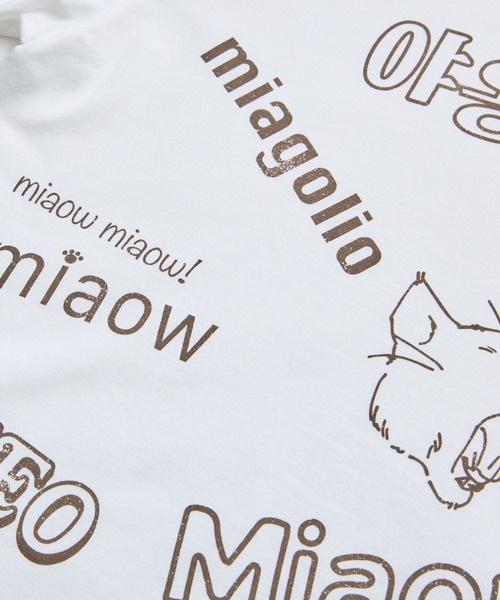 N+Ecology(ネコロジー)の「【N+Ecology ネコロジー】ニャーTシャツ(Tシャツ/カットソー・レディース・ホワイト/スミクロ/ベージュ・X-LARGE/MEDIUM)」の17枚目の写真