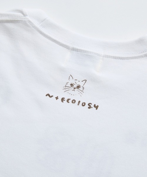 N+Ecology(ネコロジー)の「【N+Ecology ネコロジー】ニャーTシャツ(Tシャツ/カットソー・レディース・ホワイト/スミクロ/ベージュ・X-LARGE/MEDIUM)」の15枚目の写真