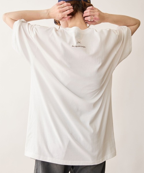 N+Ecology(ネコロジー)の「【N+Ecology ネコロジー】ニャーTシャツ(Tシャツ/カットソー・レディース・ホワイト/スミクロ/ベージュ・X-LARGE/MEDIUM)」の7枚目の写真