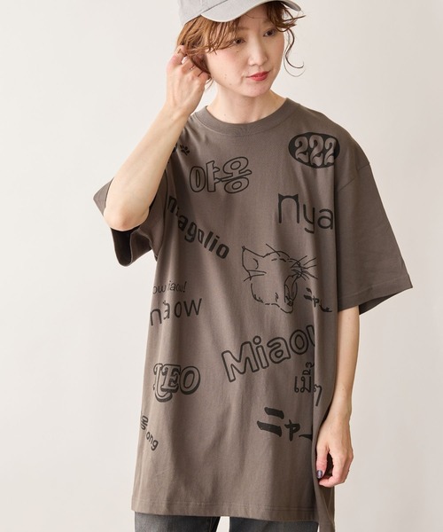 N+Ecology(ネコロジー)の「【N+Ecology ネコロジー】ニャーTシャツ(Tシャツ/カットソー・レディース・ホワイト/スミクロ/ベージュ・X-LARGE/MEDIUM)」の21枚目の写真