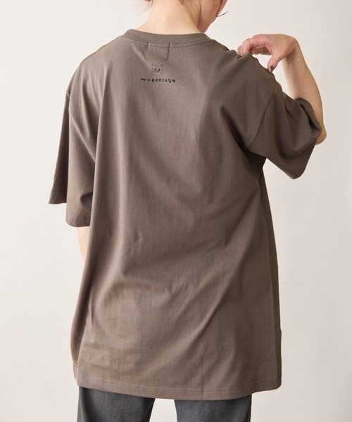 N+Ecology(ネコロジー)の「【N+Ecology ネコロジー】ニャーTシャツ(Tシャツ/カットソー・レディース・ホワイト/スミクロ/ベージュ・X-LARGE/MEDIUM)」の20枚目の写真
