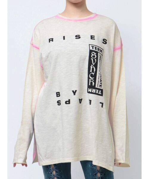 jouetie（ジュエティ）の「ヴィンテージライクロゴロンT（Tシャツ/カットソー・レディース・ブラック/グレー/オフホワイト・MEDIUM）」の2枚目の写真