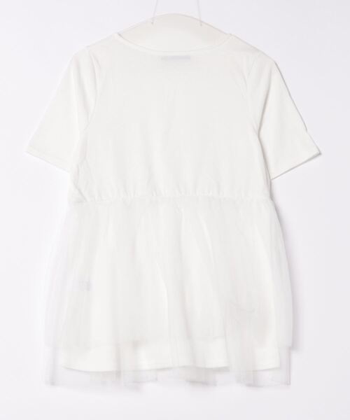 INTERPLANET（インタープラネット）の「ＴＣ天竺裾チュールプルオーバー（Tシャツ/カットソー・レディース・ブラック/オフホワイト・FREE）」の3枚目の写真