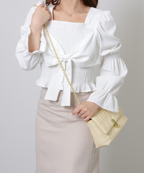 Lace Ladies(レースレディース)の「ヘリンボーン ステッチ 2WAY チェーン バッグ(ショルダーバッグ・レディース・イエロー/ブラック/アイボリー・FREE)」の7枚目の写真