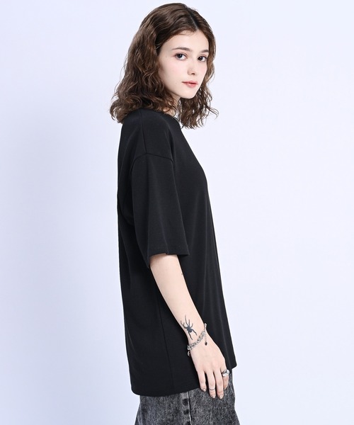 adree(アドリー)の「one point glitter logo big T shirt /ワンポイントグリッターロゴビッグTシャツ(Tシャツ/カットソー・レディース・ブラック/サックスブルー/ホワイト・FREE)」の11枚目の写真