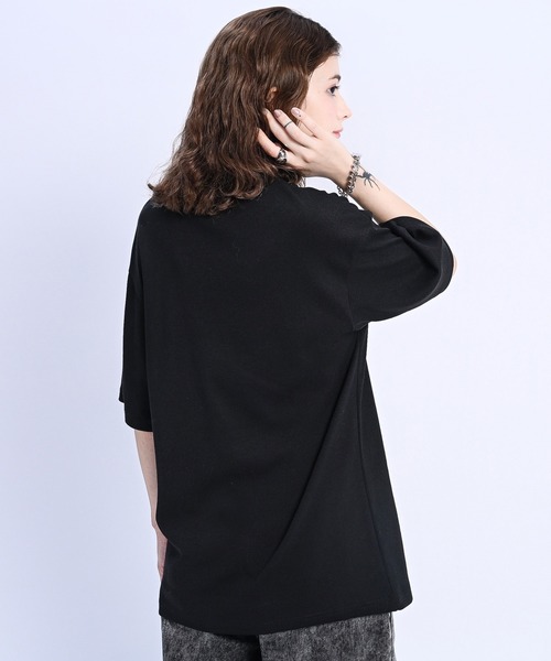 adree(アドリー)の「one point glitter logo big T shirt /ワンポイントグリッターロゴビッグTシャツ(Tシャツ/カットソー・レディース・ブラック/サックスブルー/ホワイト・FREE)」の12枚目の写真