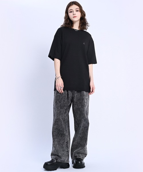 adree(アドリー)の「one point glitter logo big T shirt /ワンポイントグリッターロゴビッグTシャツ(Tシャツ/カットソー・レディース・ブラック/サックスブルー/ホワイト・FREE)」の13枚目の写真