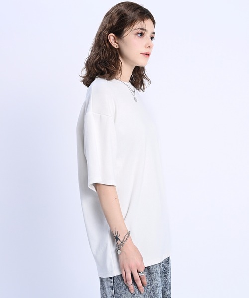 adree(アドリー)の「one point glitter logo big T shirt /ワンポイントグリッターロゴビッグTシャツ(Tシャツ/カットソー・レディース・ブラック/サックスブルー/ホワイト・FREE)」の8枚目の写真
