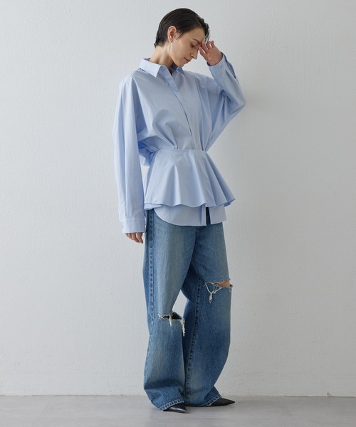 ウィムガゼット 【GEMINI】 デニムワイドレッグパンツ　低身長の方に❗️ ウィムガゼット 【GEMINI】 デニムワイドレッグパンツ 低身長の方に