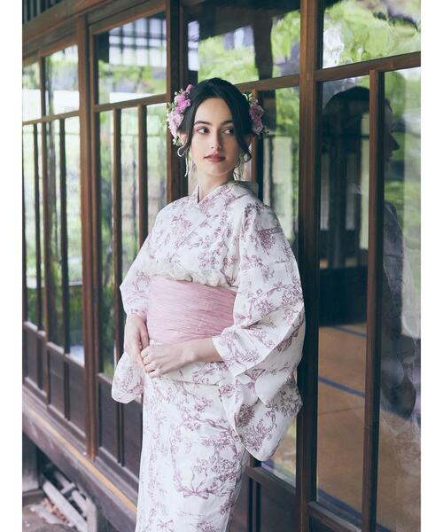 Maison de FLEUR(メゾンドフルール)の「ミュゲリボン浴衣(浴衣・レディース・テラコッタ/ピンク系その他2・FREE)」の4枚目の写真