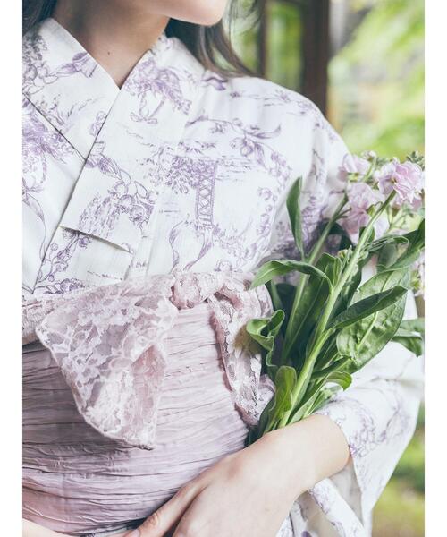 Maison de FLEUR(メゾンドフルール)の「ミュゲリボン浴衣(浴衣・レディース・テラコッタ/ピンク系その他2・FREE)」の5枚目の写真