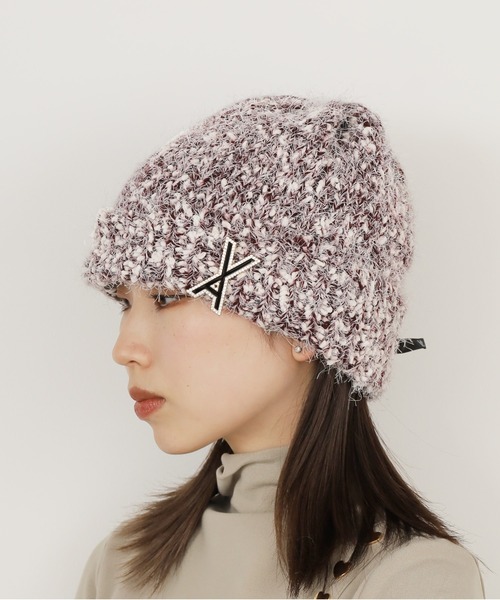 ★VARZAR★新作★VA Brooch Bokashi Knit Beanie VA Brooch Bokashi Knit Beanie Burgundy - VARZAR | 60