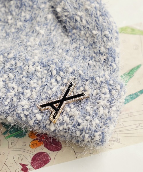 VARZAR/バザール VA brooch bokashi knit beanie ビーニー