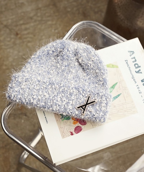VARZAR/バザール VA brooch bokashi knit beanie ビーニー