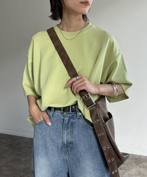 CPCM（シーピーシーエム）の「接触冷感ダンボールT（Tシャツ/カットソー・レディース・ホワイト/チャコールグレー/グレー/ブラック/ホワイト系その他2/グリーン系その他/ホワイト系その他・LARGE/SMALL/MEDIUM）」の7枚目の写真