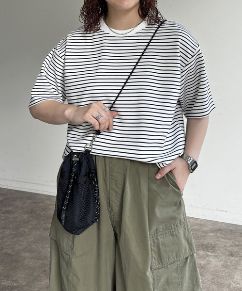 CPCM（シーピーシーエム）の「接触冷感ダンボールT（Tシャツ/カットソー・レディース・ホワイト/チャコールグレー/グレー/ブラック/ホワイト系その他2/グリーン系その他/ホワイト系その他・LARGE/SMALL/MEDIUM）」の4枚目の写真