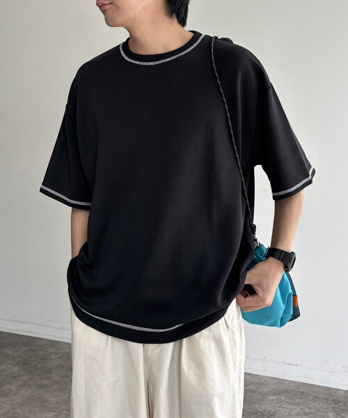 CPCM（シーピーシーエム）の「接触冷感ダンボールT（Tシャツ/カットソー・レディース・ホワイト/チャコールグレー/グレー/ブラック/ホワイト系その他2/グリーン系その他/ホワイト系その他・LARGE/SMALL/MEDIUM）」の5枚目の写真