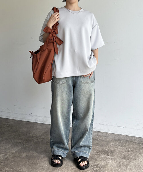 CPCM（シーピーシーエム）の「接触冷感ダンボールT（Tシャツ/カットソー・レディース・ホワイト/チャコールグレー/グレー/ブラック/ホワイト系その他2/グリーン系その他/ホワイト系その他・LARGE/SMALL/MEDIUM）」の17枚目の写真