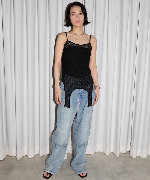 leimn（レイムン）の「レース２WAYタンクトップ（タンクトップ・レディース・ホワイト/ブラック・FREE）」の7枚目の写真