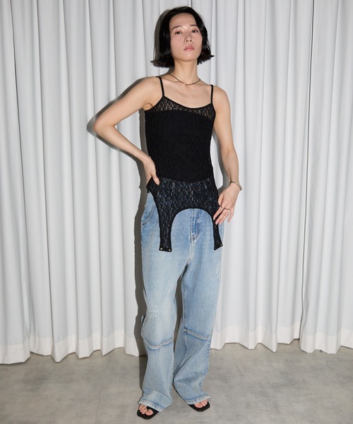 leimn（レイムン）の「レース２WAYタンクトップ（タンクトップ・レディース・ホワイト/ブラック・FREE）」の9枚目の写真