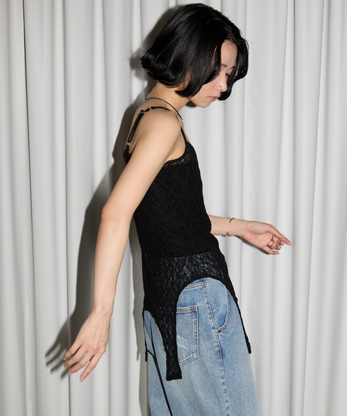 leimn（レイムン）の「レース２WAYタンクトップ（タンクトップ・レディース・ホワイト/ブラック・FREE）」の15枚目の写真