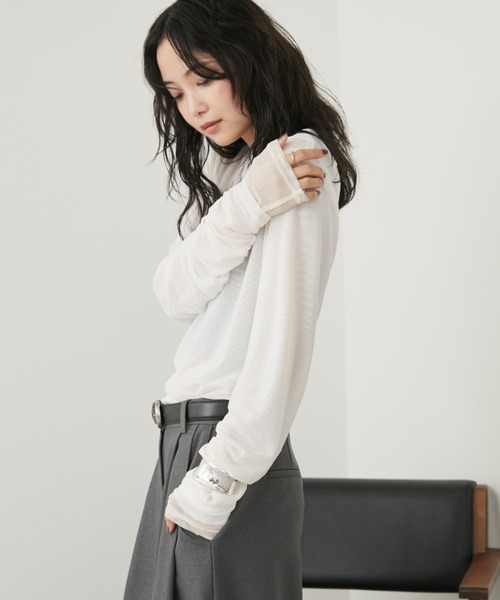 シアーレイヤードトップス（Tシャツ/カットソー）｜Aunt Marie's