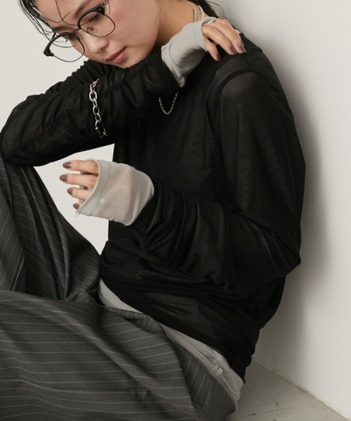 シアーレイヤードトップス（Tシャツ/カットソー）｜Aunt Marie's