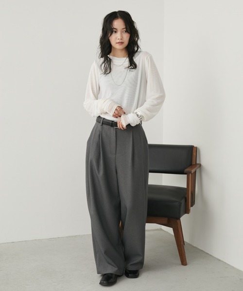 トップス himari9696 セール】シアーレイヤードトップス（Tシャツ/カットソー）｜Aunt