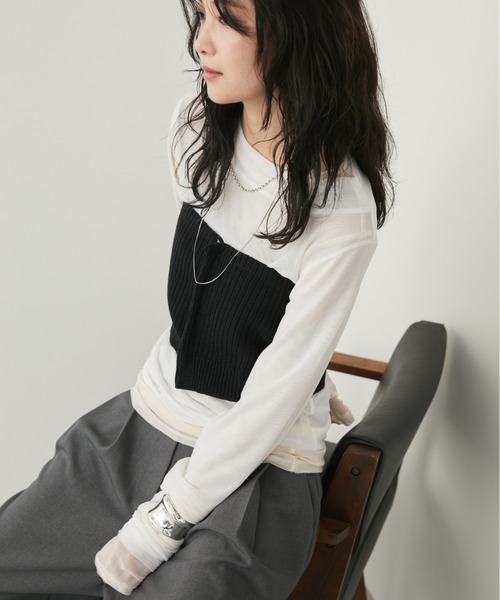 シアーレイヤードトップス（Tシャツ/カットソー）｜Aunt Marie's