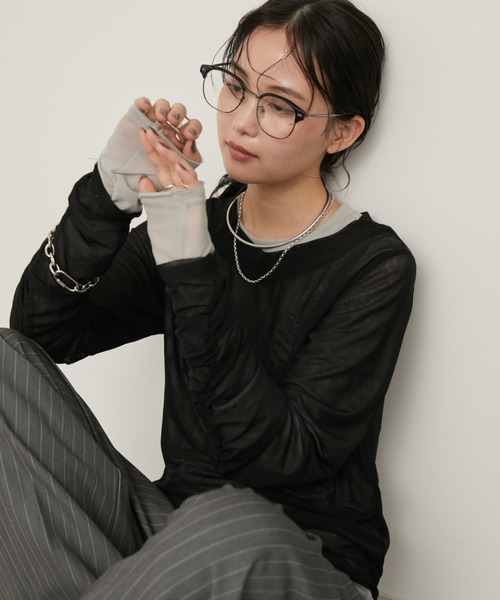 セール】シアーレイヤードトップス（Tシャツ/カットソー）｜Aunt