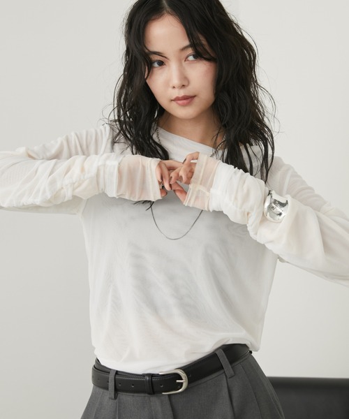 シアーレイヤードトップス（Tシャツ/カットソー）｜Aunt Marie's