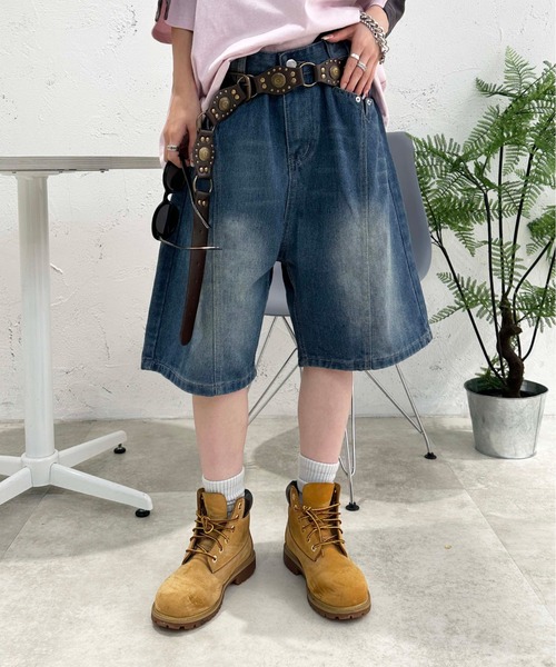 sedacle(セダクル)の「デザインハーフパンツ(デニムパンツ・メンズ・インディゴブルー・SMALL/MEDIUM/LARGE)」の1枚目の写真