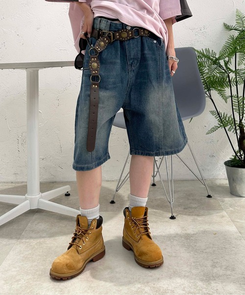 sedacle(セダクル)の「デザインハーフパンツ(デニムパンツ・メンズ・インディゴブルー・SMALL/MEDIUM/LARGE)」の2枚目の写真