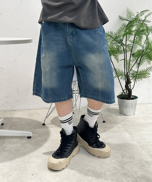 sedacle(セダクル)の「デザインハーフパンツ(デニムパンツ・メンズ・インディゴブルー・SMALL/MEDIUM/LARGE)」の9枚目の写真