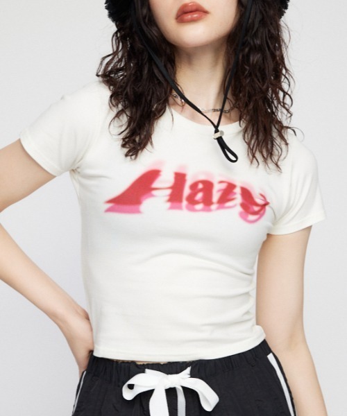 LAGUA GEM（ラグアジェム）の「GROW HAZY Tシャツ（Tシャツ/カットソー・レディース・ホワイト/ライトブルー/ブラック・FREE）」の2枚目の写真