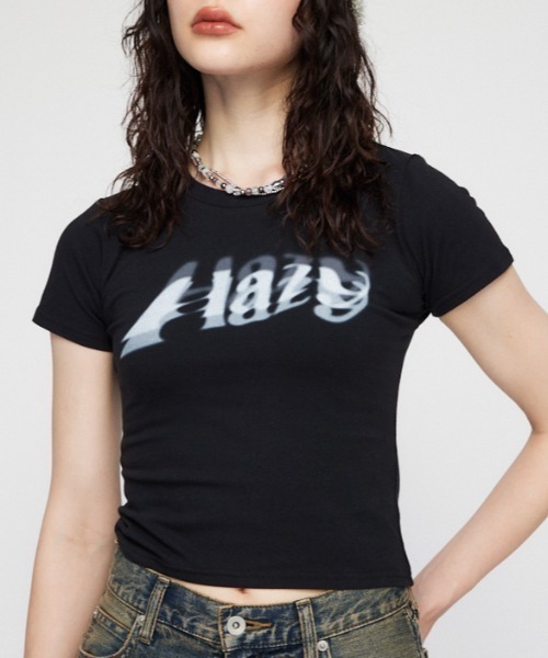 LAGUA GEM（ラグアジェム）の「GROW HAZY Tシャツ（Tシャツ/カットソー・レディース・ホワイト/ライトブルー/ブラック・FREE）」の3枚目の写真