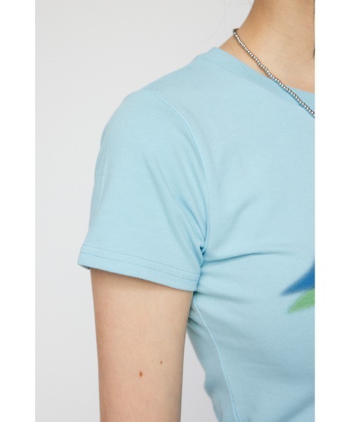 LAGUA GEM（ラグアジェム）の「GROW HAZY Tシャツ（Tシャツ/カットソー・レディース・ホワイト/ライトブルー/ブラック・FREE）」の18枚目の写真