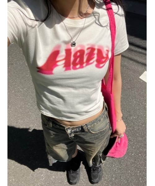 LAGUA GEM（ラグアジェム）の「GROW HAZY Tシャツ（Tシャツ/カットソー・レディース・ホワイト/ライトブルー/ブラック・FREE）」の20枚目の写真