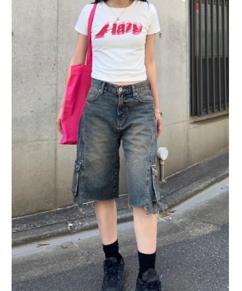 LAGUA GEM（ラグアジェム）の「GROW HAZY Tシャツ（Tシャツ/カットソー・レディース・ホワイト/ライトブルー/ブラック・FREE）」の22枚目の写真