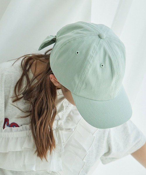 ROPE' PICNIC（ロペピクニック）の「【KIDS】バックリボンキャップ/リンクコーデ（キャップ・キッズ・キナリ/ライトグリーン・FREE）」の2枚目の写真