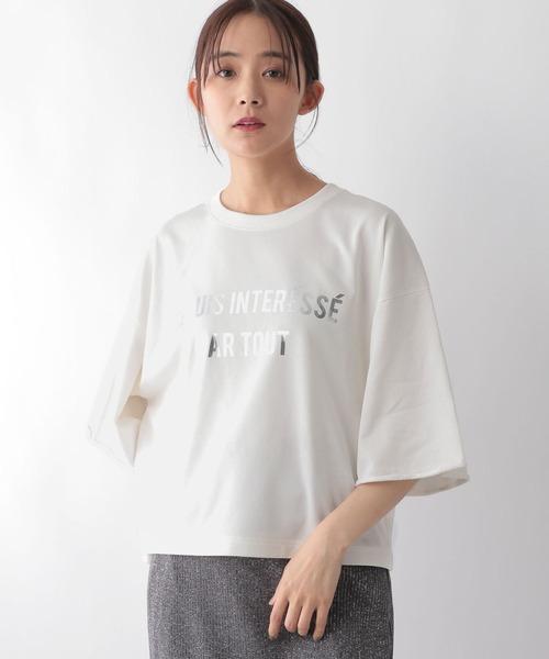 GLOBAL WORK（グローバルワーク）の「乾きやすいプリント7分袖/115476（Tシャツ/カットソー・レディース・ブラック系8/ホワイト系8/ホワイト系7/ブルー系1/グレー系2/グレー系1/ブラック系9・REGULAR/SHORT）」の11枚目の写真