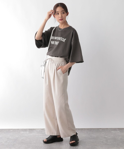 GLOBAL WORK（グローバルワーク）の「乾きやすいプリント7分袖/115476（Tシャツ/カットソー・レディース・ブラック系8/ホワイト系8/ホワイト系7/ブルー系1/グレー系2/グレー系1/ブラック系9・REGULAR/SHORT）」の16枚目の写真