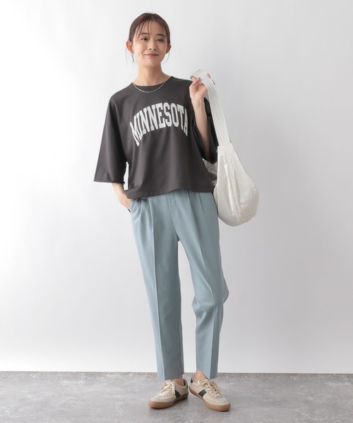 GLOBAL WORK（グローバルワーク）の「乾きやすいプリント7分袖/115476（Tシャツ/カットソー・レディース・ブラック系8/ホワイト系8/ホワイト系7/ブルー系1/グレー系2/グレー系1/ブラック系9・REGULAR/SHORT）」の19枚目の写真