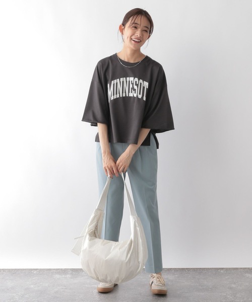 GLOBAL WORK（グローバルワーク）の「乾きやすいプリント7分袖/115476（Tシャツ/カットソー・レディース・ブラック系8/ホワイト系8/ホワイト系7/ブルー系1/グレー系2/グレー系1/ブラック系9・REGULAR/SHORT）」の20枚目の写真