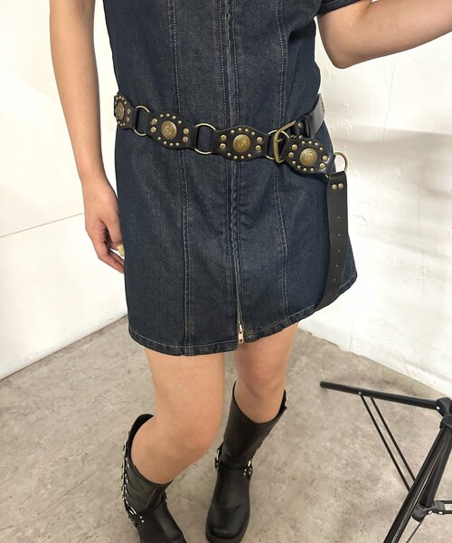 WHO'S WHO gallery（フーズフーギャラリー）の「ウエスタンベルト（ベルト・レディース・ブラック・FREE）」の2枚目の写真