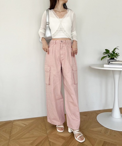 one after another NICE CLAUP（ワンアフターアナザーナイスクラップ）の「アソート加工カーゴパンツ（カーゴパンツ・レディース・ピンク/アイボリー系/ブラック系/ブルー系・FREE）」の11枚目の写真